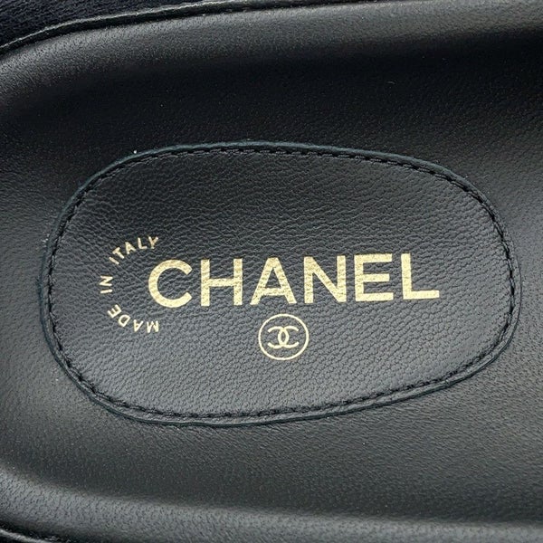 シャネル サンダル ココマーク CHANELロゴ レザー レディースサイズ37C G38933 CHANEL 靴 黒