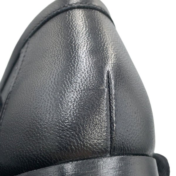 エルメス モカシン パリ レザー メンズサイズ44 HERMES 靴 黒