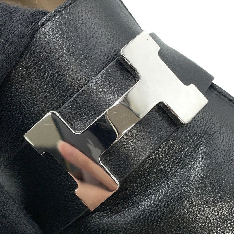 エルメス モカシン パリ レザー メンズサイズ44 HERMES 靴 黒