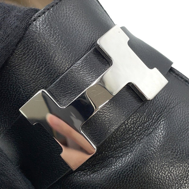 エルメス モカシン パリ レザー メンズサイズ44 HERMES 靴 黒