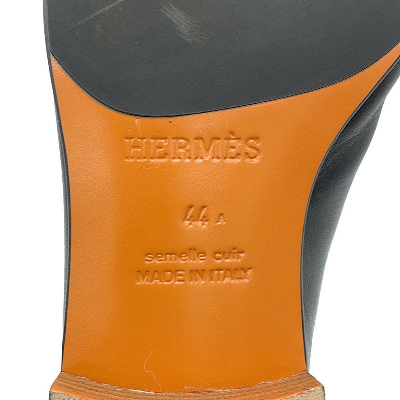 エルメス モカシン パリ レザー メンズサイズ44 HERMES 靴 黒