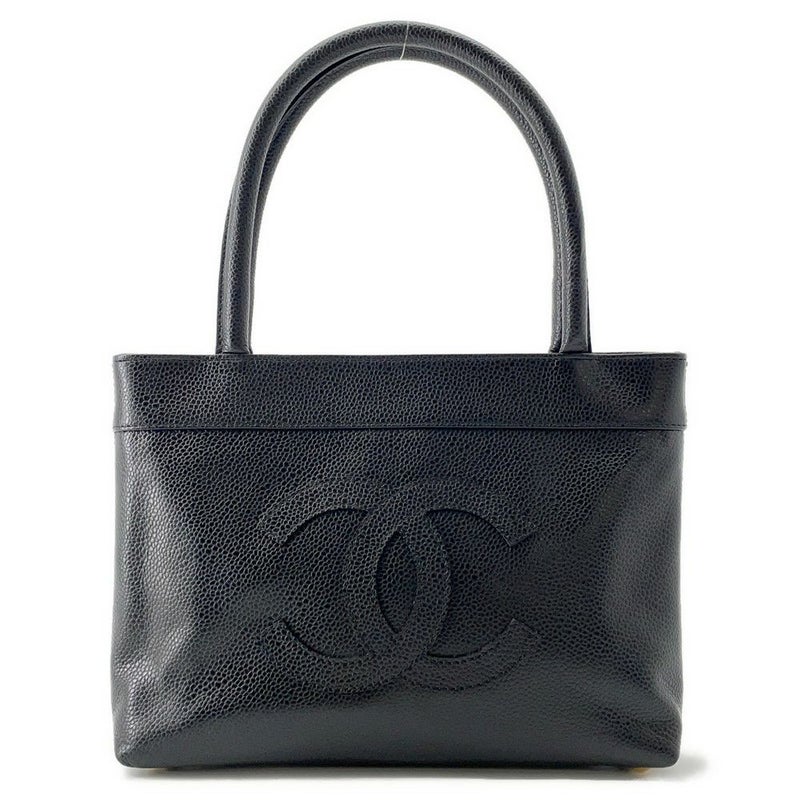 シャネル ハンドバッグ ココマーク キャビアスキン CHANEL 黒