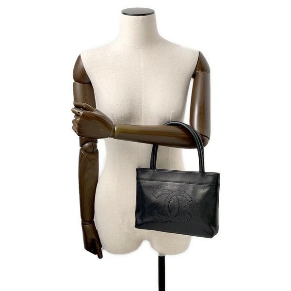 シャネル ハンドバッグ ココマーク キャビアスキン CHANEL 黒