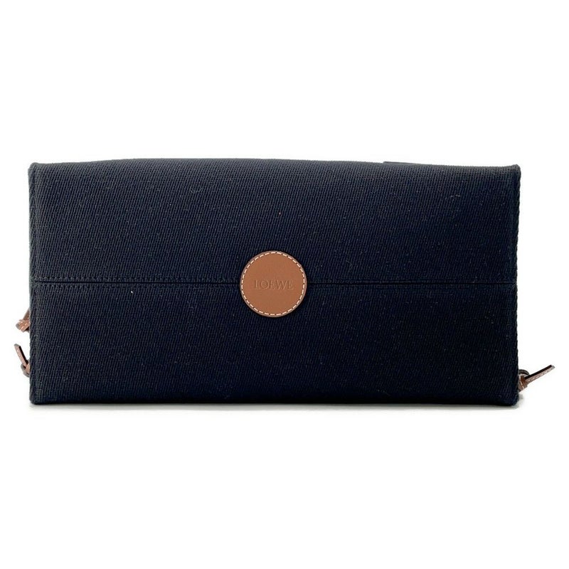 ロエベ トートバッグ アナグラム クッショントート スモール キャンバス レザー A612A93X18 LOEWE 黒