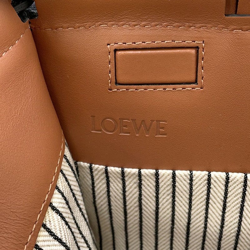 ロエベ トートバッグ アナグラム クッショントート スモール キャンバス レザー A612A93X18 LOEWE 黒