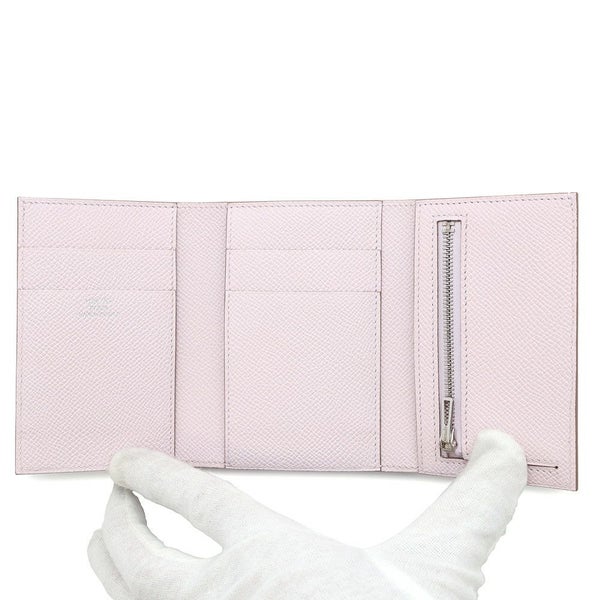 エルメス 三つ折り財布 ベアンコンビネ モーヴペール/シルバー金具 エプソン W刻印 HERMES 財布