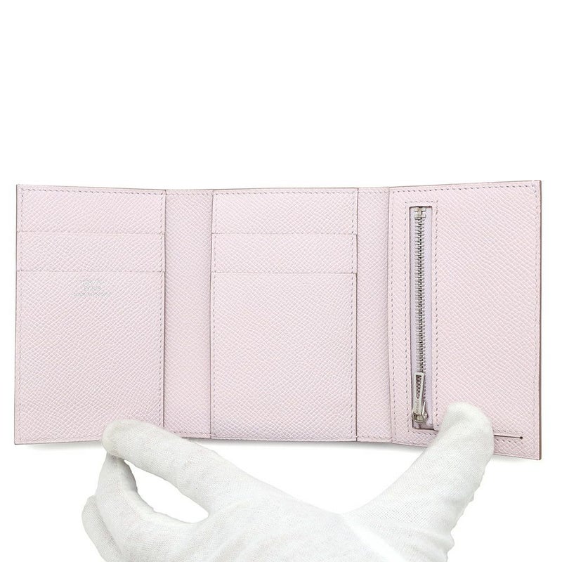 エルメス 三つ折り財布 ベアンコンビネ モーヴペール/シルバー金具 エプソン W刻印 HERMES 財布