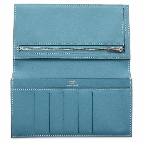 エルメス 長財布 シチズン ツイル ロング ツールボックス ブルージーン/キャバン/シルバー金具 スイフト B刻印