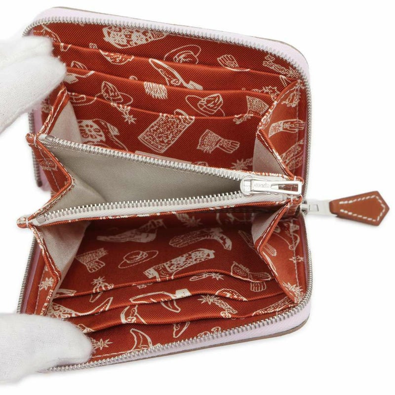 エルメス コインケース アザップコンパクト シルクイン モーヴペール/シルバー金具 エバーカラー B刻印