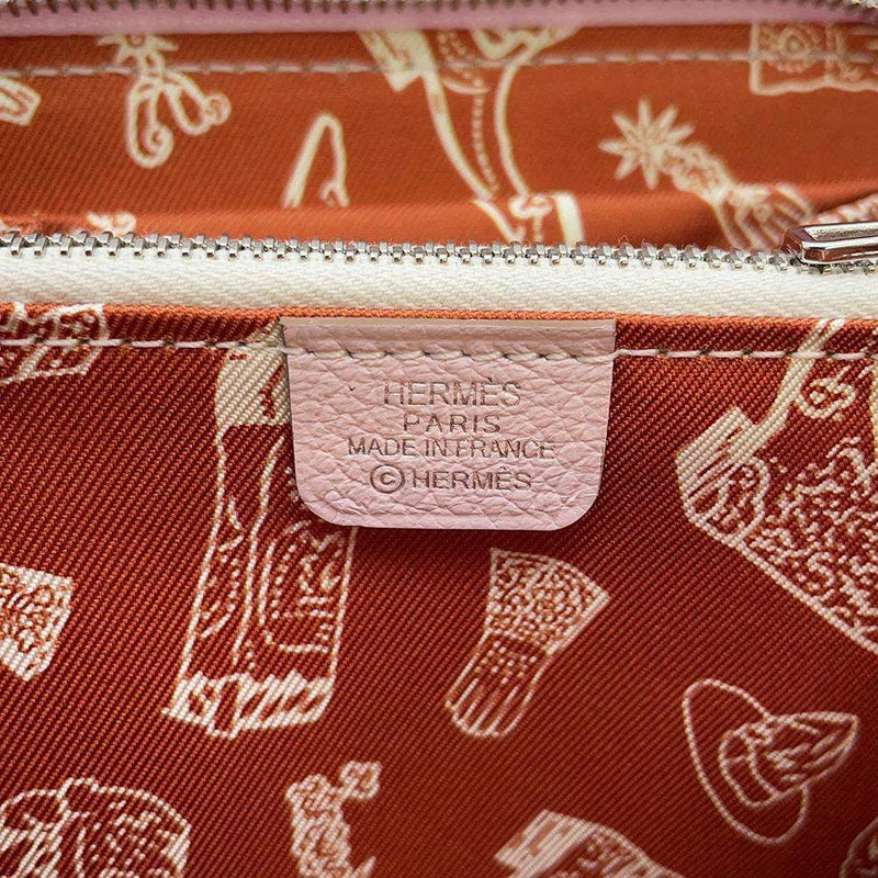 エルメス コインケース アザップコンパクト シルクイン モーヴペール/シルバー金具 エバーカラー B刻印