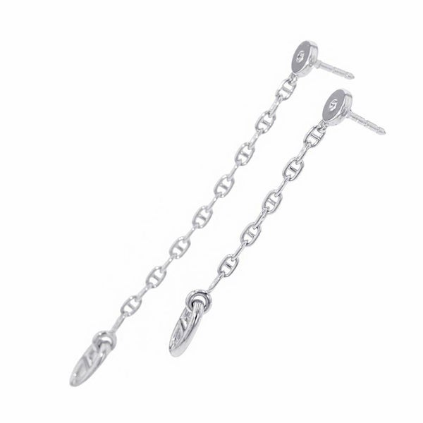 エルメス ピアス シェーヌダンクル ニューファランドールTPM ダイヤモンド K18WG アシンメトリー