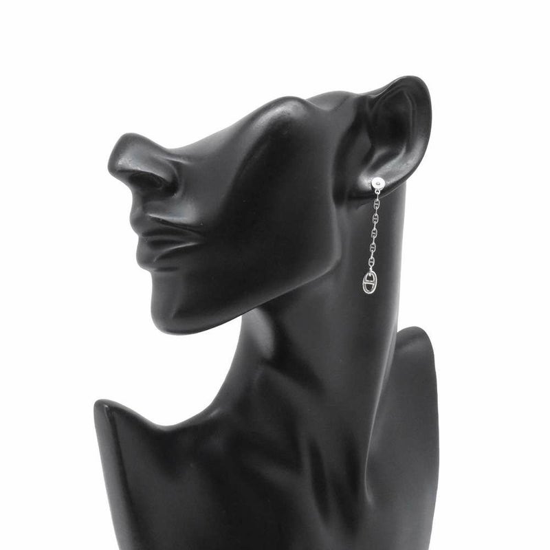 エルメス ピアス シェーヌダンクル ニューファランドールTPM ダイヤモンド K18WG アシンメトリー