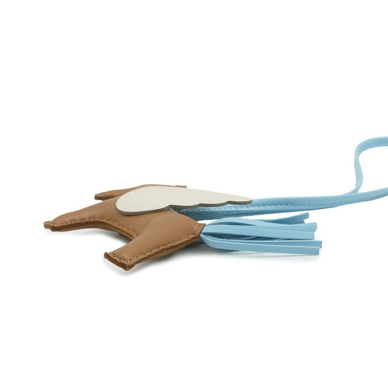 エルメス バッグチャーム ロデオPM ペガサス ゴールド/セレステ/クレ ラムスキン W刻印 HERMES チャーム オーナメント