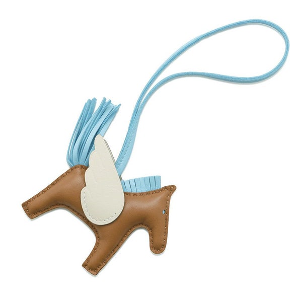 エルメス バッグチャーム ロデオPM ペガサス ゴールド/セレステ/クレ ラムスキン W刻印 HERMES チャーム オーナメント