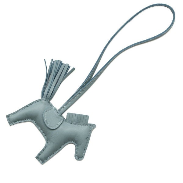 エルメス バッグチャーム ロデオPM シエル ラムスキン K刻印 HERMES チャーム オーナメント