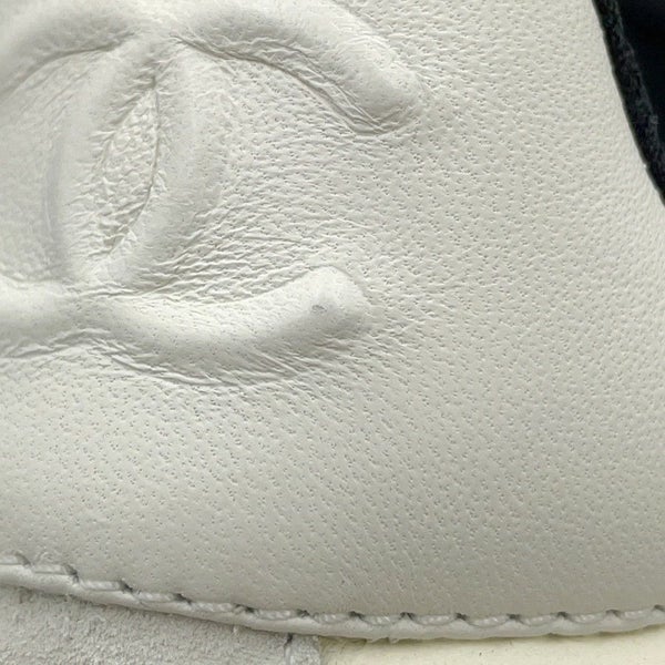 シャネル スニーカー ココマーク レザー スエード レディースサイズ38 G45212 CHANEL 靴 白 黒