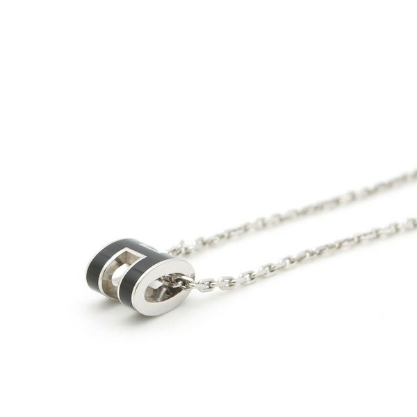 エルメス ネックレス ミニ・ポップアッシュ ブラック/シルバー金具 HERMES アクセサリー 黒