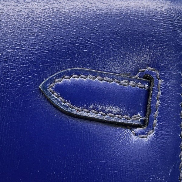 エルメス ショルダーバッグ ミニケリー ブルーサフィール/ゴールド金具 ボックスカーフ 〇O刻印