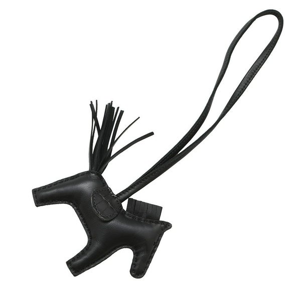 エルメス バッグチャーム ロデオ PM タッチ ブラック ラムスキン/アリゲータマット Z刻印 黒