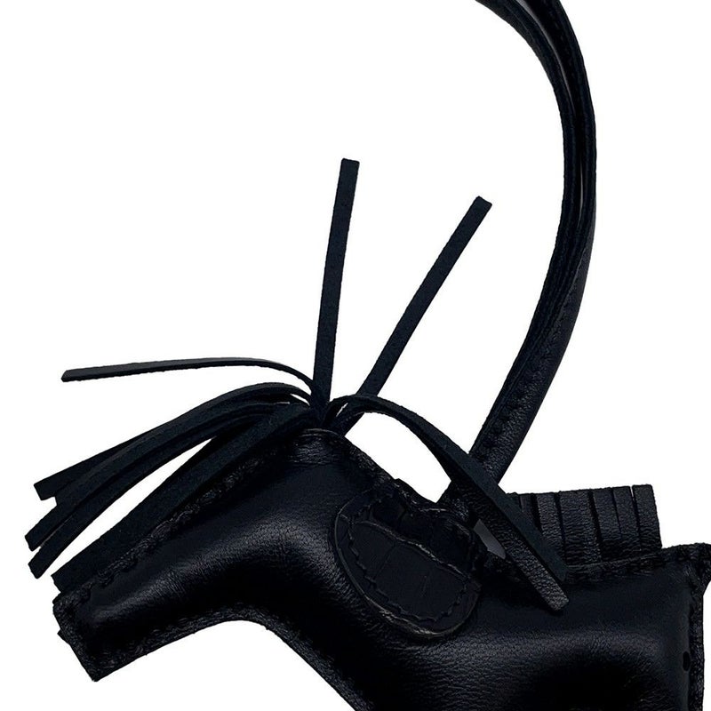 エルメス バッグチャーム ロデオ PM タッチ ブラック ラムスキン/アリゲータマット Z刻印 黒