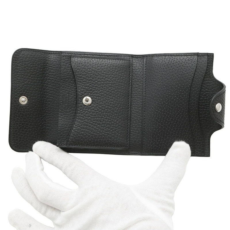 エルメス コインケース イリアード コンパクト ブラック/シルバー金具 ヴァッシュ・ギャロップ・ドゥ・エルメス B刻印 黒