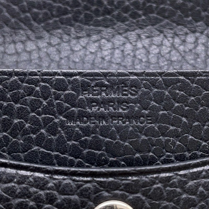 エルメス コインケース イリアード コンパクト ブラック/シルバー金具 ヴァッシュ・ギャロップ・ドゥ・エルメス B刻印 黒