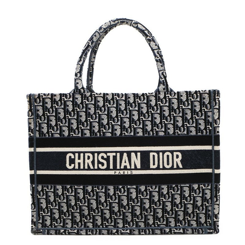 クリスチャン・ディオール トートバッグ ブックトート オブリーク ミディアム ベロア キャンバス Dior トロッター