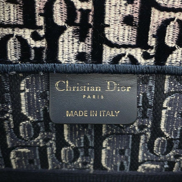 クリスチャン・ディオール トートバッグ ブックトート オブリーク ミディアム ベロア キャンバス Dior トロッター