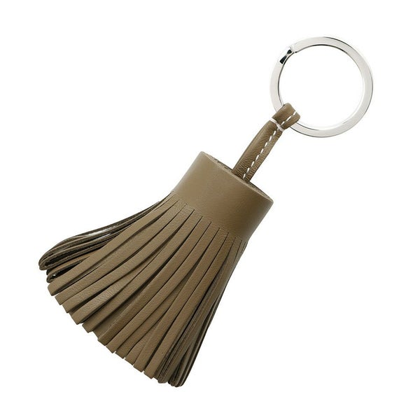 エルメス キーホルダー カルメン エトゥープ/シルバー金具 ラムスキン W刻印