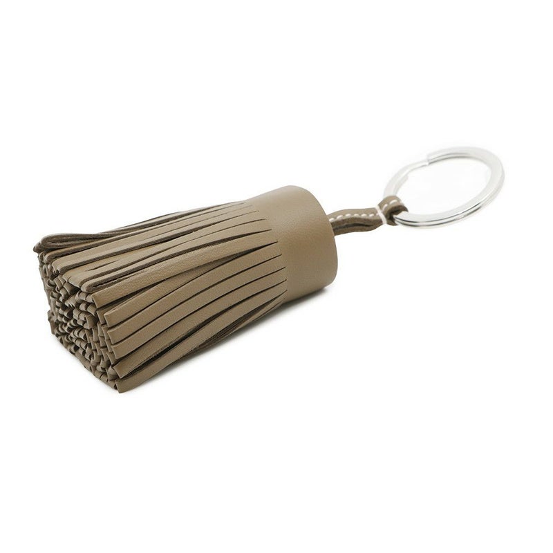 エルメス キーホルダー カルメン エトゥープ/シルバー金具 ラムスキン W刻印