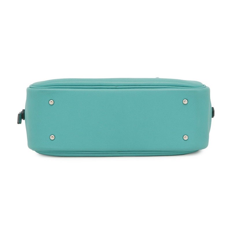 エルメス ハンドバッグ プリュム ミニ ブルーパオン/シルバー金具 スイフト X刻印 HERMES バッグ