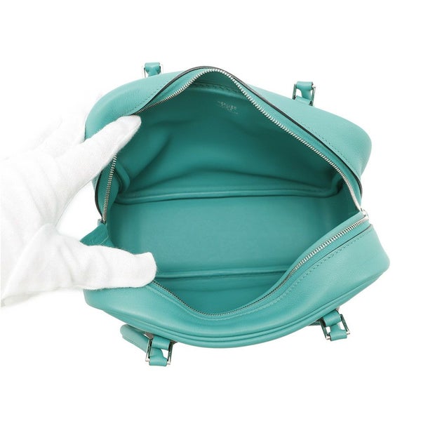 エルメス ハンドバッグ プリュム ミニ ブルーパオン/シルバー金具 スイフト X刻印 HERMES バッグ