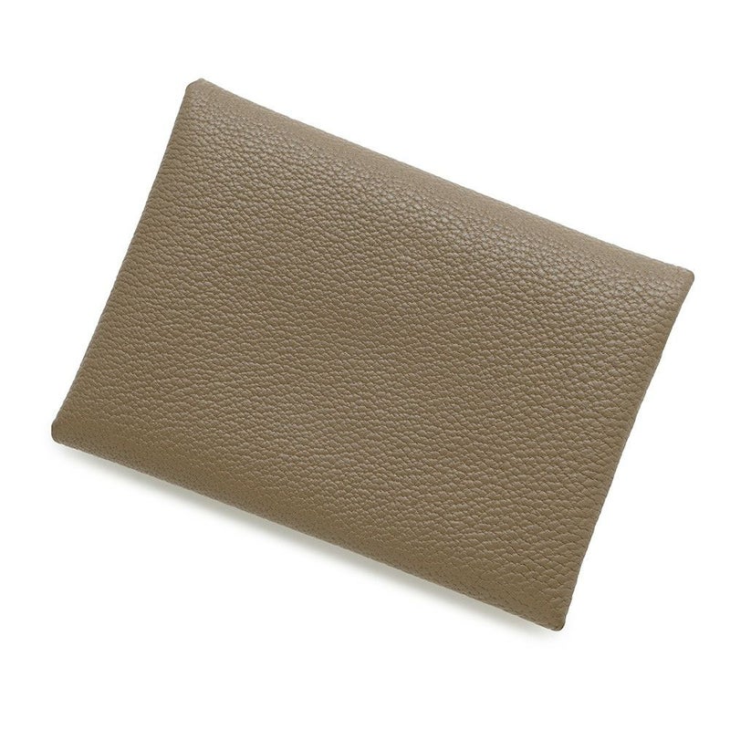 エルメス カードケース カルヴィ デュオ エトゥープ シェブルミゾル W刻印 HERMES 名刺入れ シェーブル