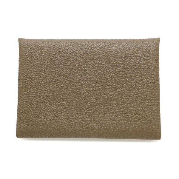 エルメス カードケース カルヴィ デュオ エトゥープ シェブルミゾル W刻印 HERMES 名刺入れ シェーブル