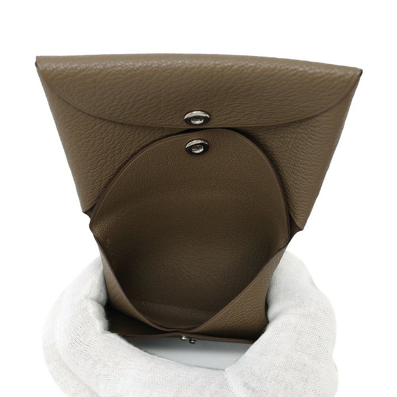 エルメス カードケース カルヴィ デュオ エトゥープ シェブルミゾル W刻印 HERMES 名刺入れ シェーブル