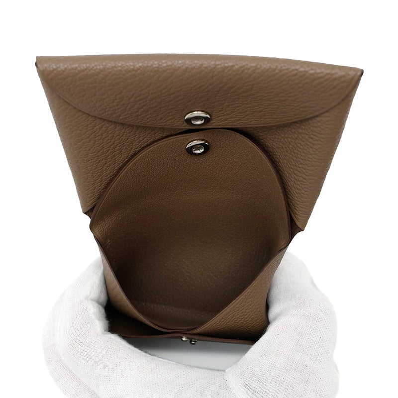 エルメス カードケース カルヴィ デュオ エトゥープ シェブルミゾル W刻印 HERMES 名刺入れ シェーブル