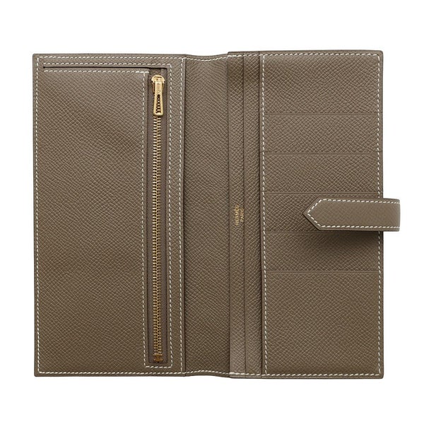 エルメス 長財布 ベアンスフレ エトゥープ/ゴールド金具 エプソン □Q刻印 HERMES 財布