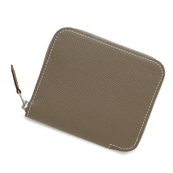 エルメス コインケース アザップコンパクト シルクイン エトゥープ/シルバー金具 エプソン K刻印