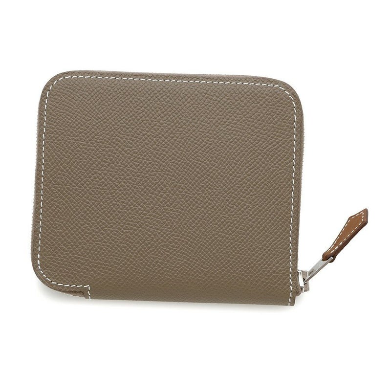 エルメス コインケース アザップコンパクト シルクイン エトゥープ/シルバー金具 エプソン K刻印