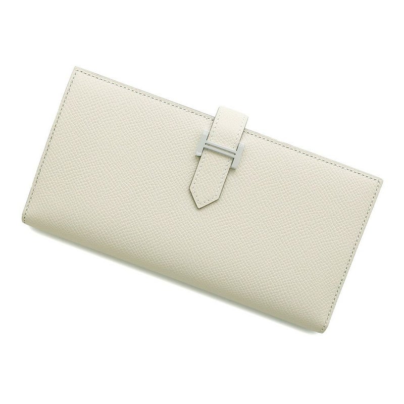 エルメス 長財布 ベアンスフレ マチ有り クレ/シルバー金具 エプソン W刻印 HERMES 財布
