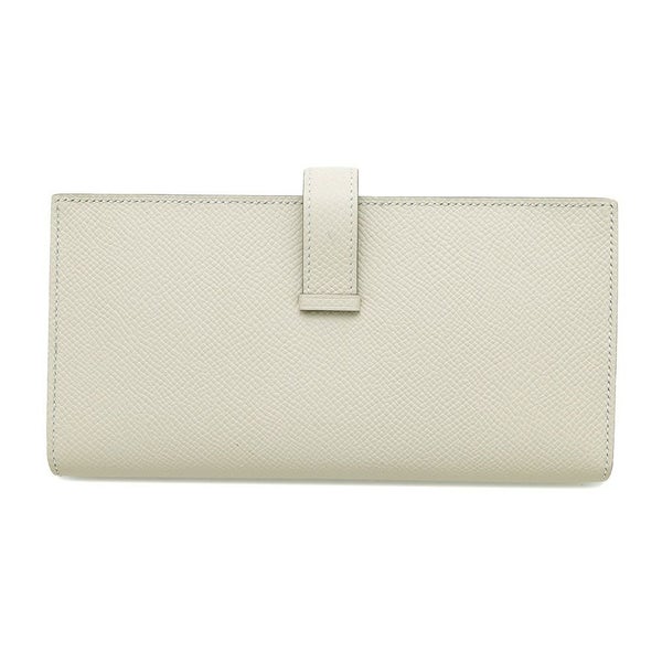 エルメス 長財布 ベアンスフレ マチ有り クレ/シルバー金具 エプソン W刻印 HERMES 財布