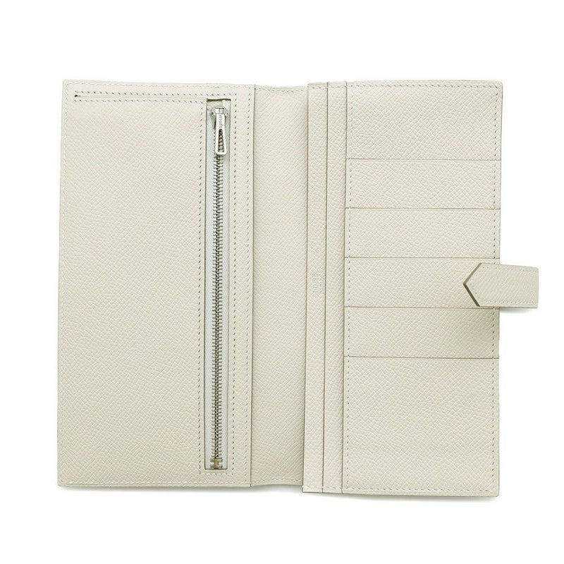 エルメス 長財布 ベアンスフレ マチ有り クレ/シルバー金具 エプソン W刻印 HERMES 財布
