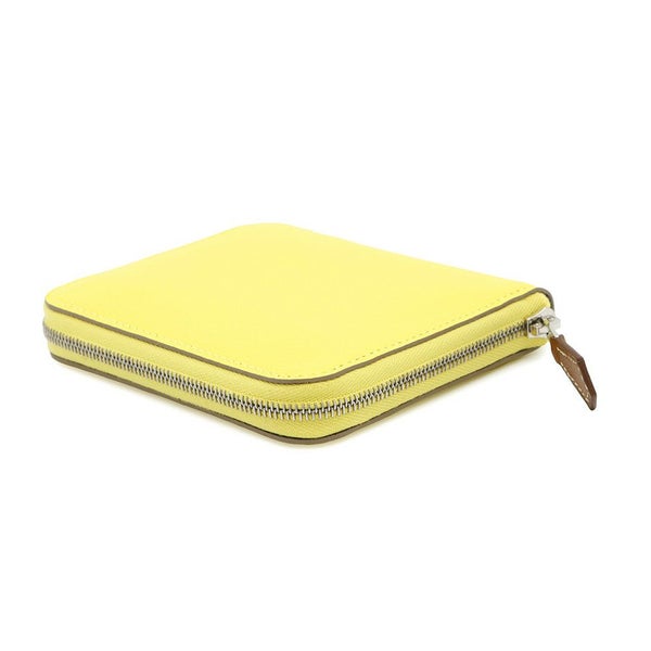 エルメス コインケース アザップコンパクト シルクイン ライム/シルバー金具 エバーカラー B刻印財布