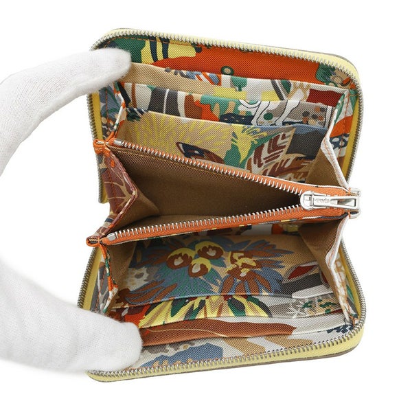 エルメス コインケース アザップコンパクト シルクイン ライム/シルバー金具 エバーカラー B刻印財布