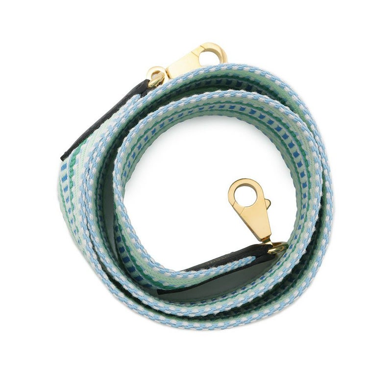 エルメス ショルダーストラップ バンドリエール サングル カヴァル ブルー/グリーン/ゴールド金具 スイフト/キャンバス B刻印