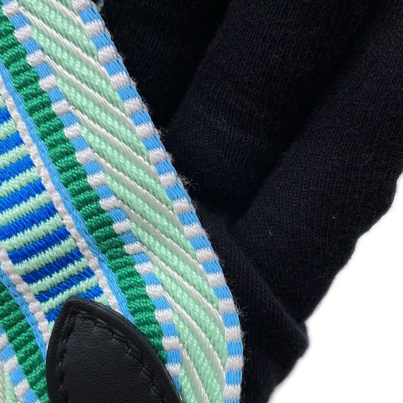 エルメス ショルダーストラップ バンドリエール サングル カヴァル ブルー/グリーン/ゴールド金具 スイフト/キャンバス B刻印