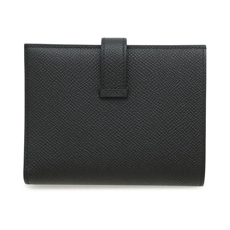 エルメス 二つ折り財布 ベアンコンパクト ブラック/ゴールド金具 エプソン W刻印 黒