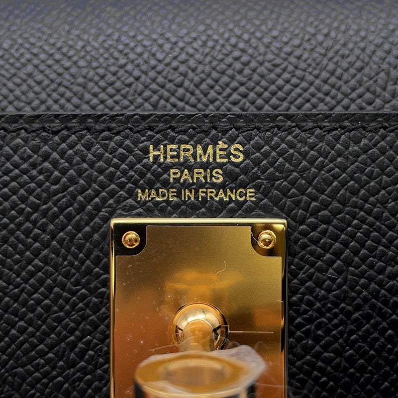 エルメス クラッチバッグ ケリーエラン ブラック/ゴールド金具 エプソン K刻印 2wayショルダー 黒