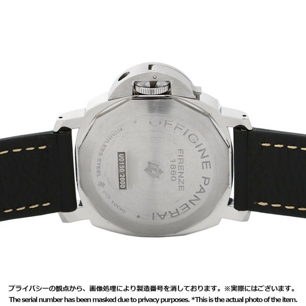 パネライ ルミノール マリーナ ロゴ 3デイズ アッチャイオ U番 PAM00776 PANERAI 腕時計 黒文字盤