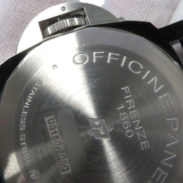 パネライ ルミノール マリーナ ロゴ 3デイズ アッチャイオ U番 PAM00776 PANERAI 腕時計 黒文字盤